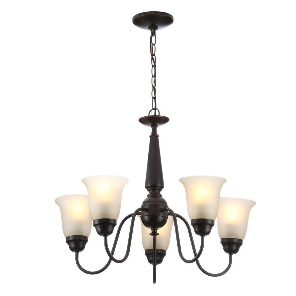 Commercial Electric 5-Light Oil-Rubbed Bronze Reversible Chandelier I1