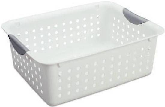 (4 pack) Medium Ultra Basket. White with Gray Inserts in Handles