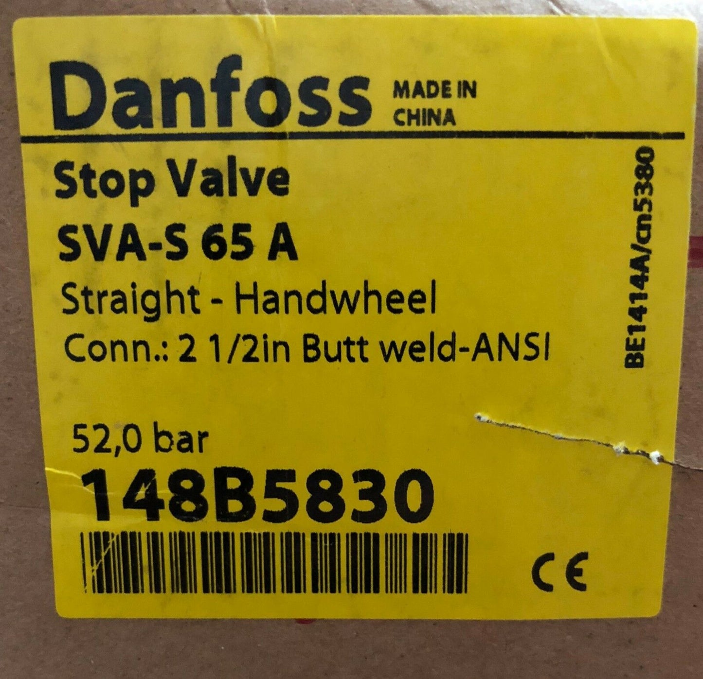 Danfoss Stop Valve SVA-S 65 A