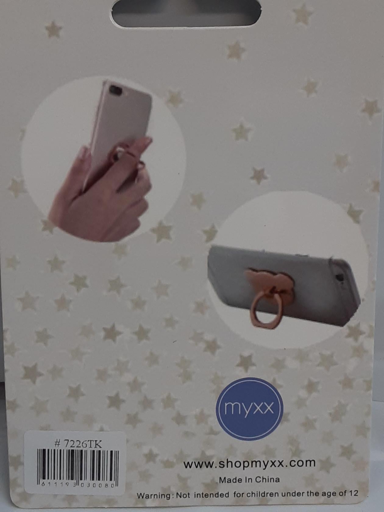 Myxx Rose Unicorn Tone Glitter Design Phone Ring, 1 Inch