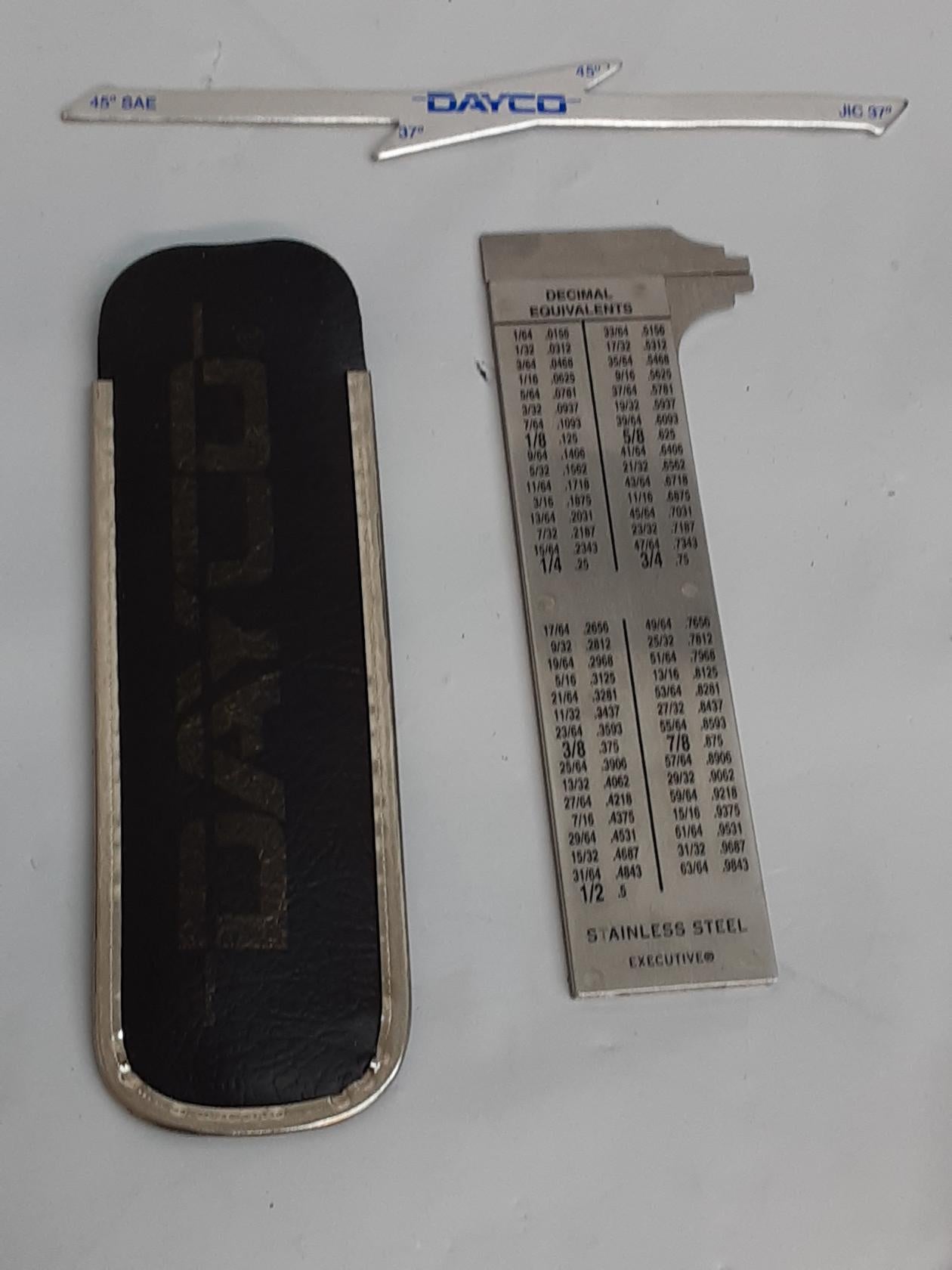 Dayco Caliper The Executive Pocket Chum - Decimal Equivalents