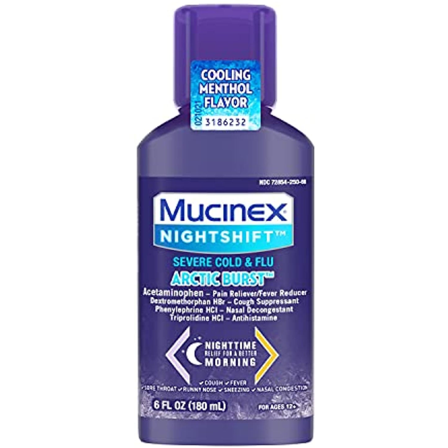 LOT OF 4 Mucinex Nightshift Cold & Flu Clear & Cool Liquid, 6 Fl Oz EXP 08/2022