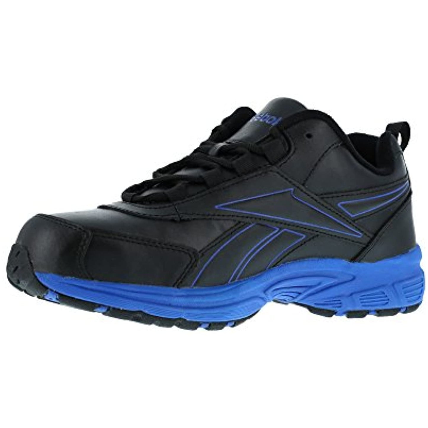 Reebok Work Oxford - Black/Blue- RB4830- Size 8.5 Wide MENS- Steel Toe, SR- NEW