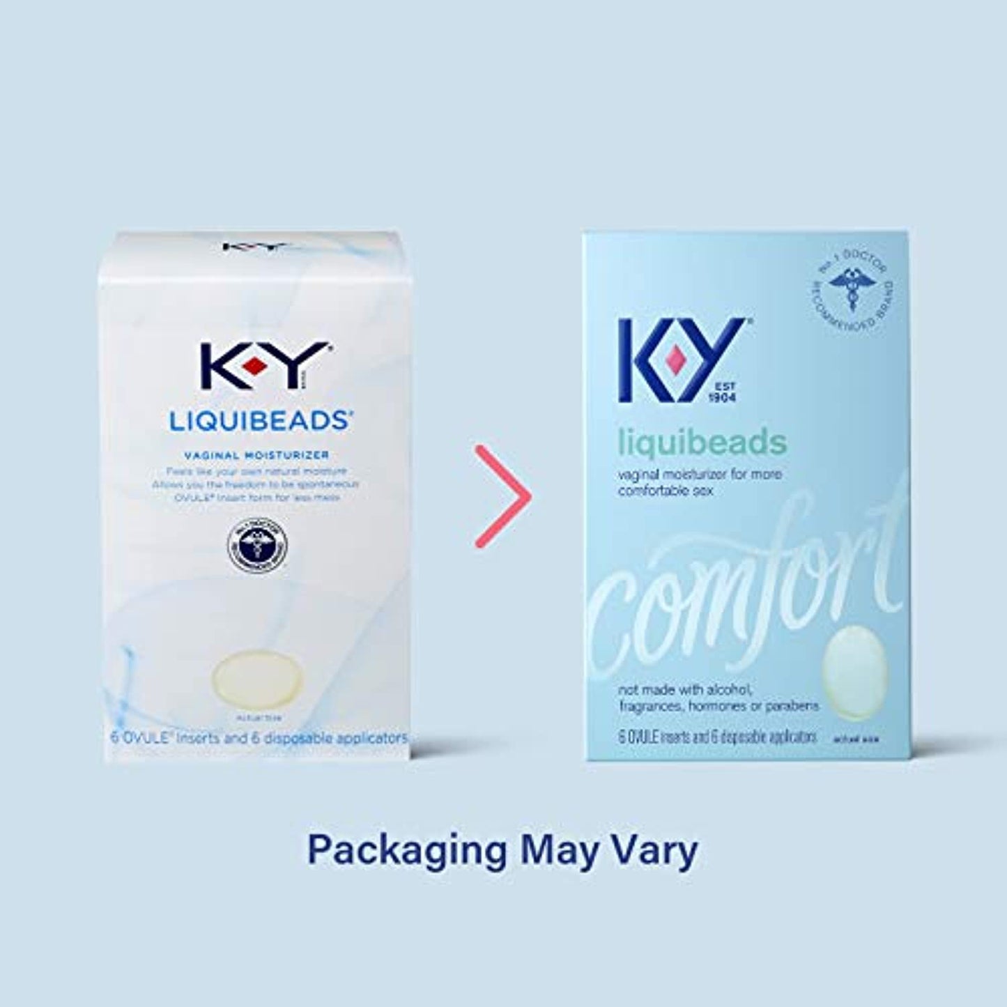 12 Pack Personal Lubricant, K-Y Liquibeads Vaginal Moisturizer, 6 Bead & 6 Apps