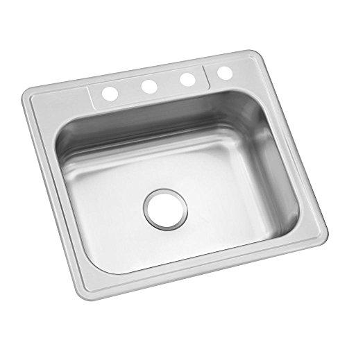Glacier Bay Drop-In Stainless Steel 25 in. 4-Hole Single Bowl Kitchen Sink