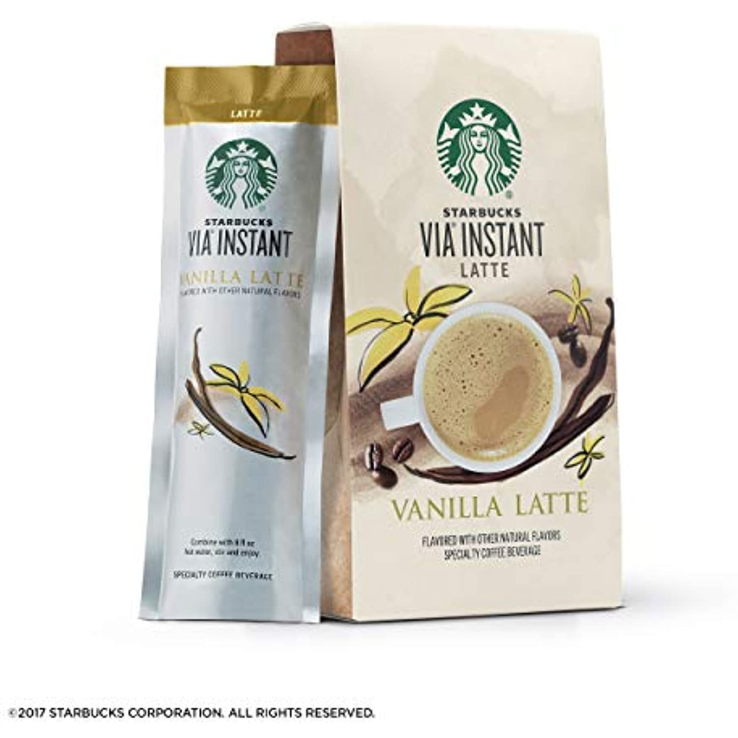 12 Boxes Starbucks VIA Instant Latte Vanilla 5 Packets Each 60 Total BBD 1/2021