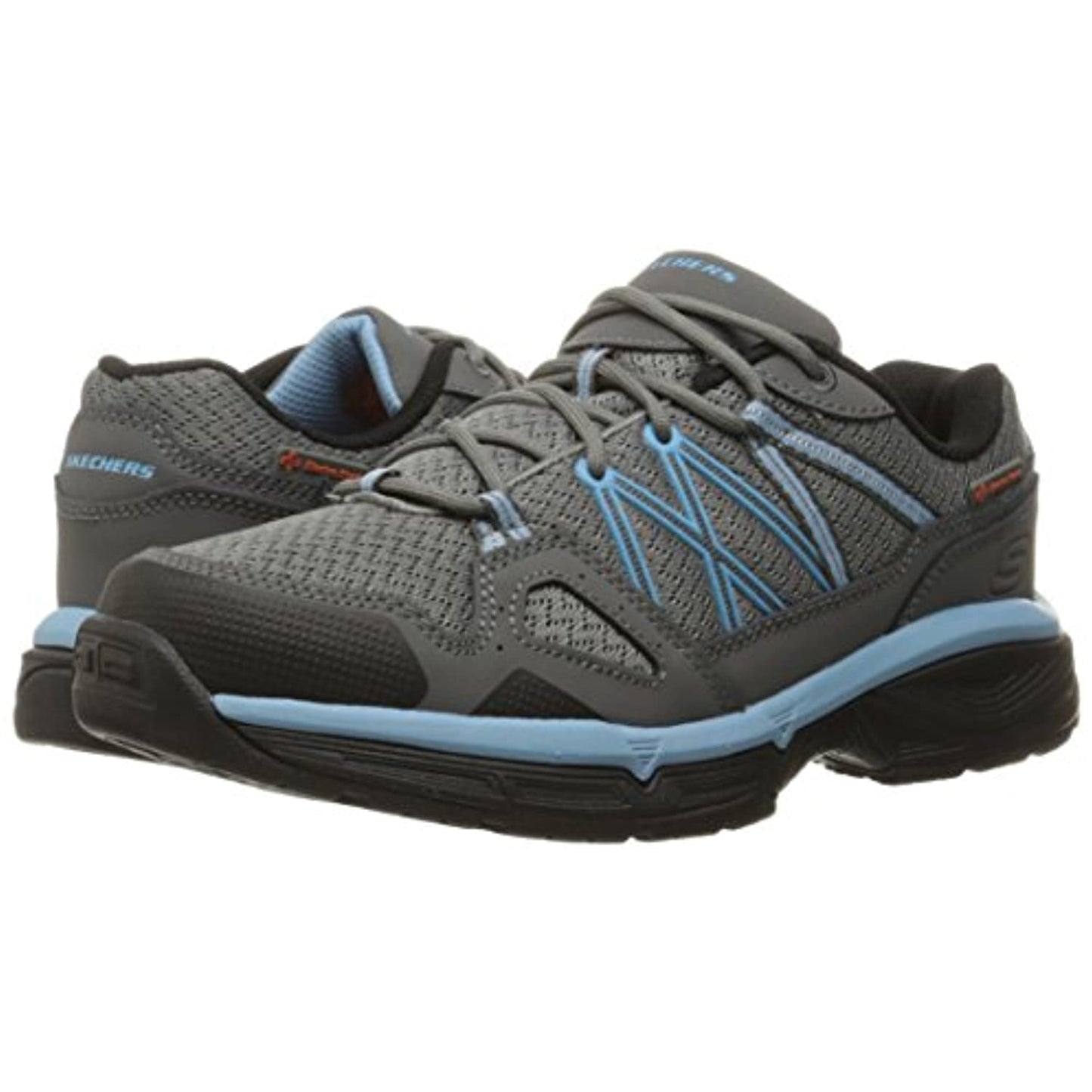 Skechers for Work Women's Conroe Abbenes Sneaker, Gray/Blue,7 Medium