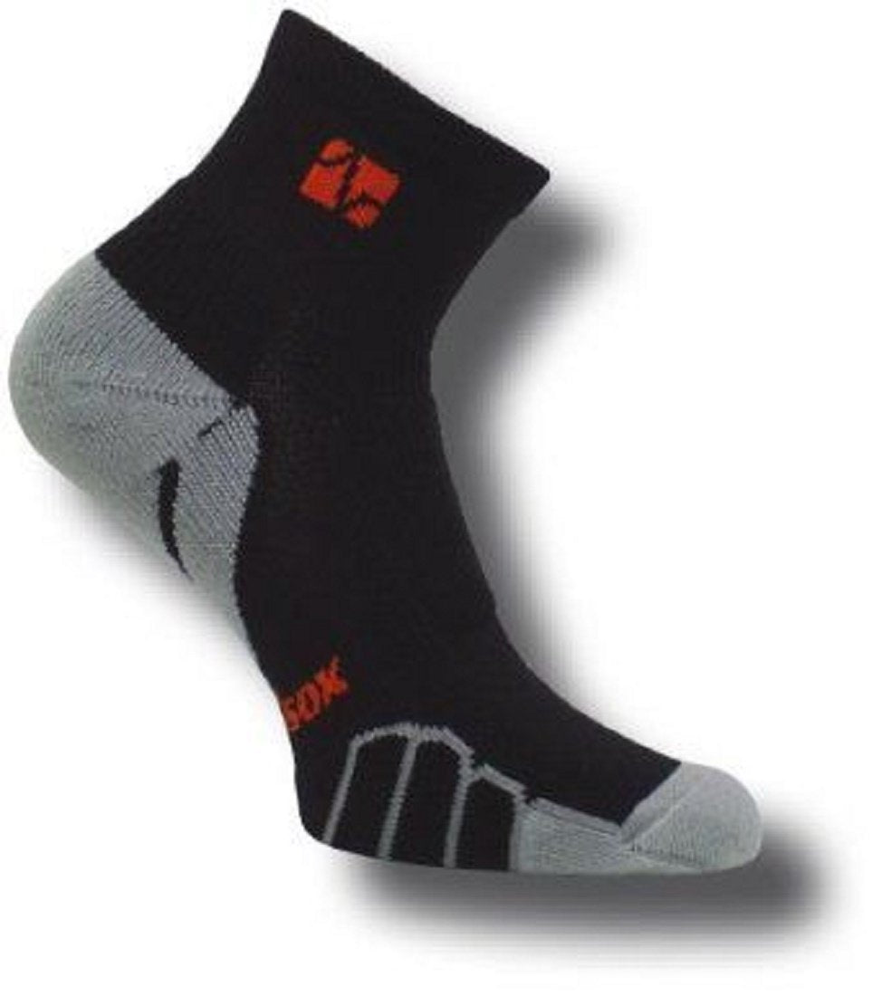 Vitalsox VT 0610 Bike Quarter Running Socks, Black-Silver - Large