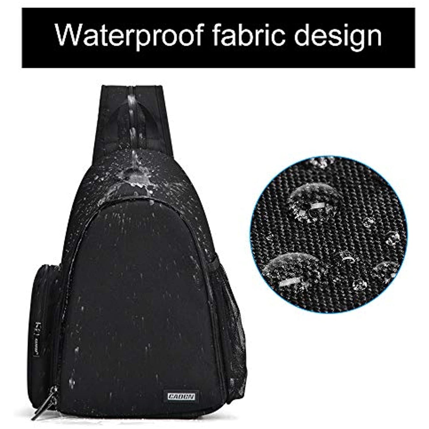 CADEN Camera Bag Sling Backpack, with Tripod Holder, Black (NEW)