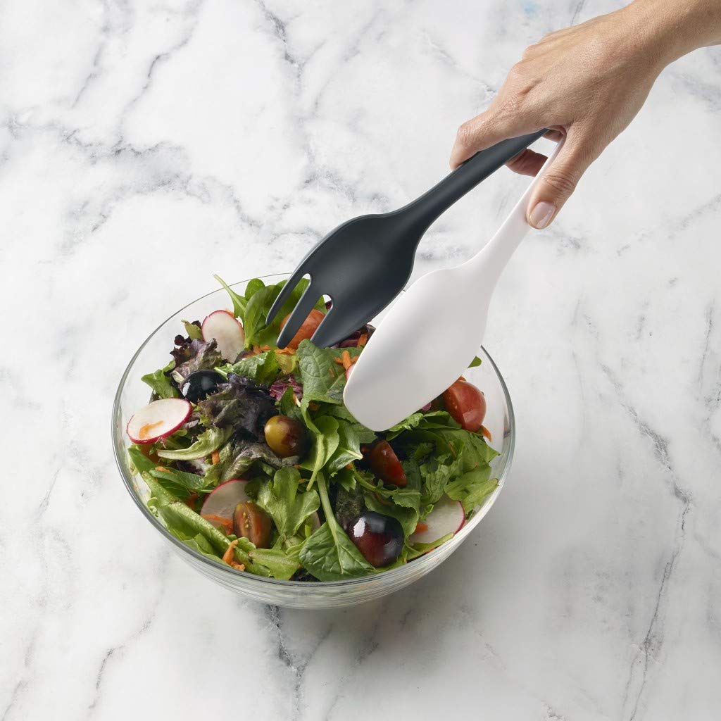 Cuisinart Toss 'N Serve Salad Grey & White Tongs, One Size, Grey