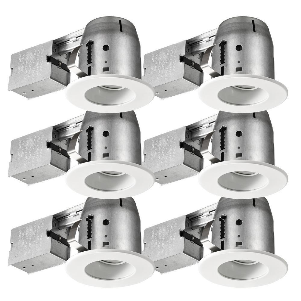 Globe Electric LED Glare Control/Directional 4 in. White Recessed Kit (6-Pack)