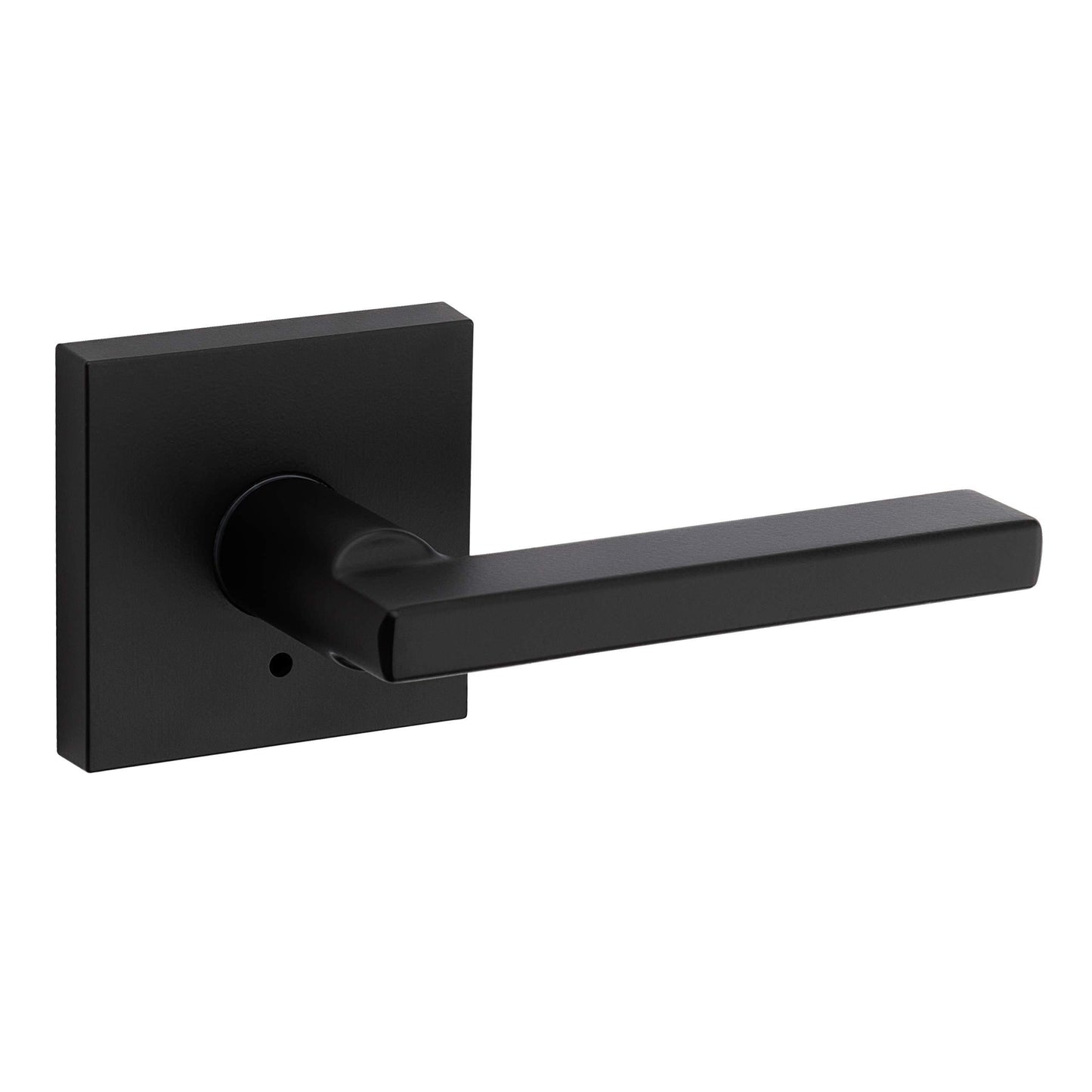 Kwikset 91550-029 Halifax Door Handle Lever with Modern Contemporary Slim Square Design for Home Bedroom or Bathroom Privacy in Iron Black