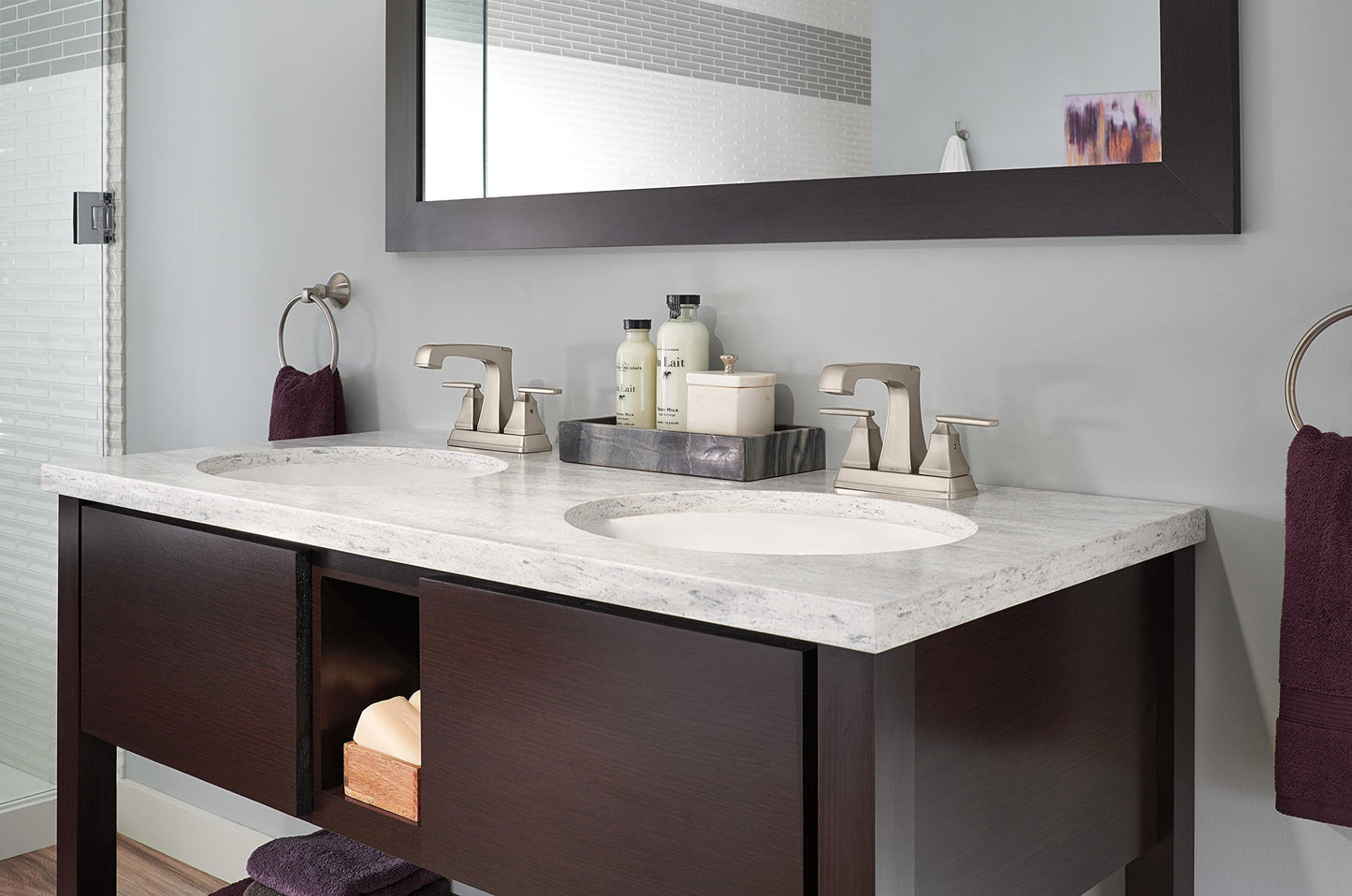 Delta Faucet Ashlyn 2-Handle Centerset Bathroom Faucet with Diamond Seal Technology and Metal Drain Assembly, Stainless 2564-SSMPU-DST