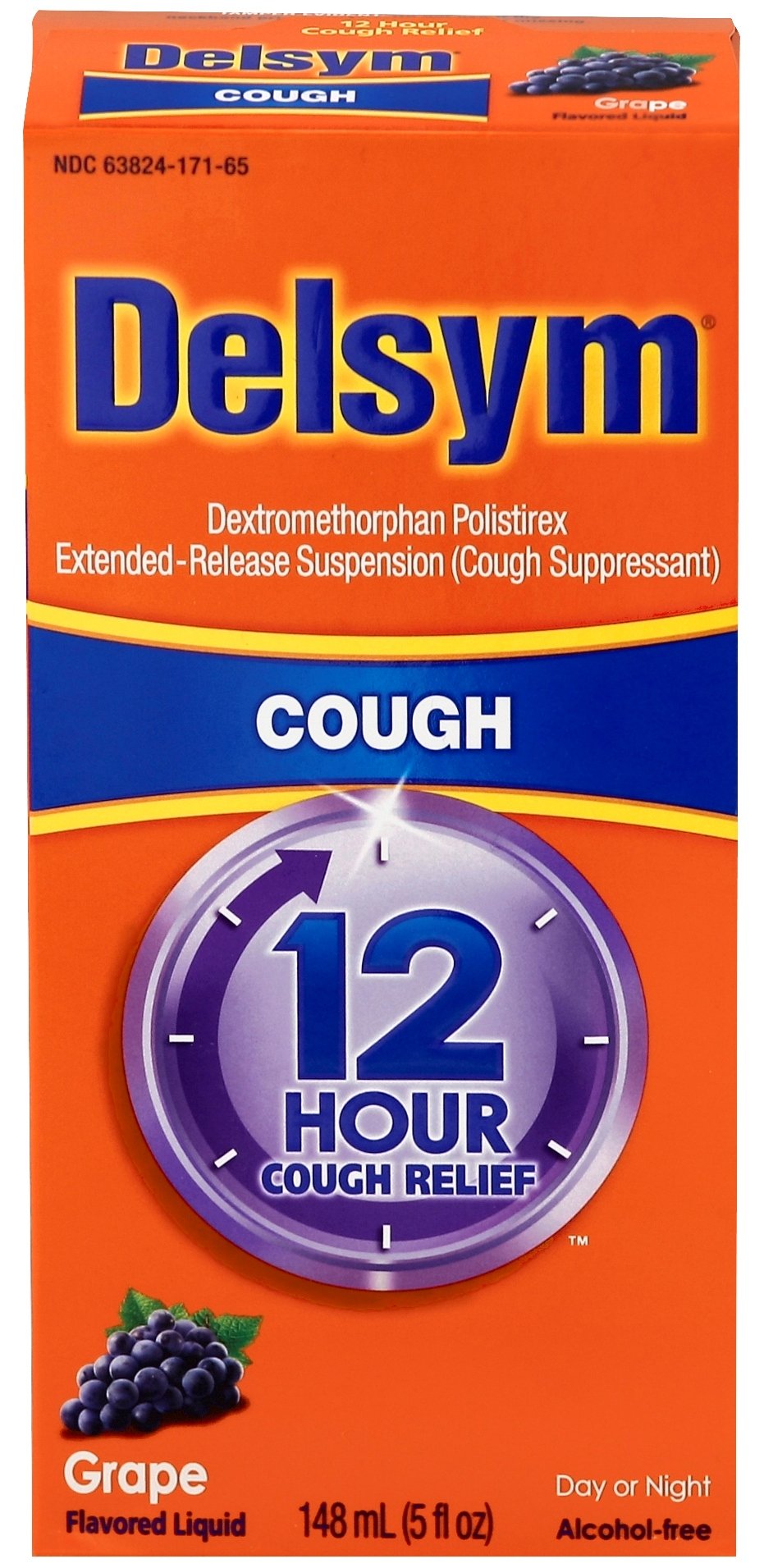 Delsym Adult 12 Hr Cough Relief Liquid, Grape, 5oz EXP 4/2024