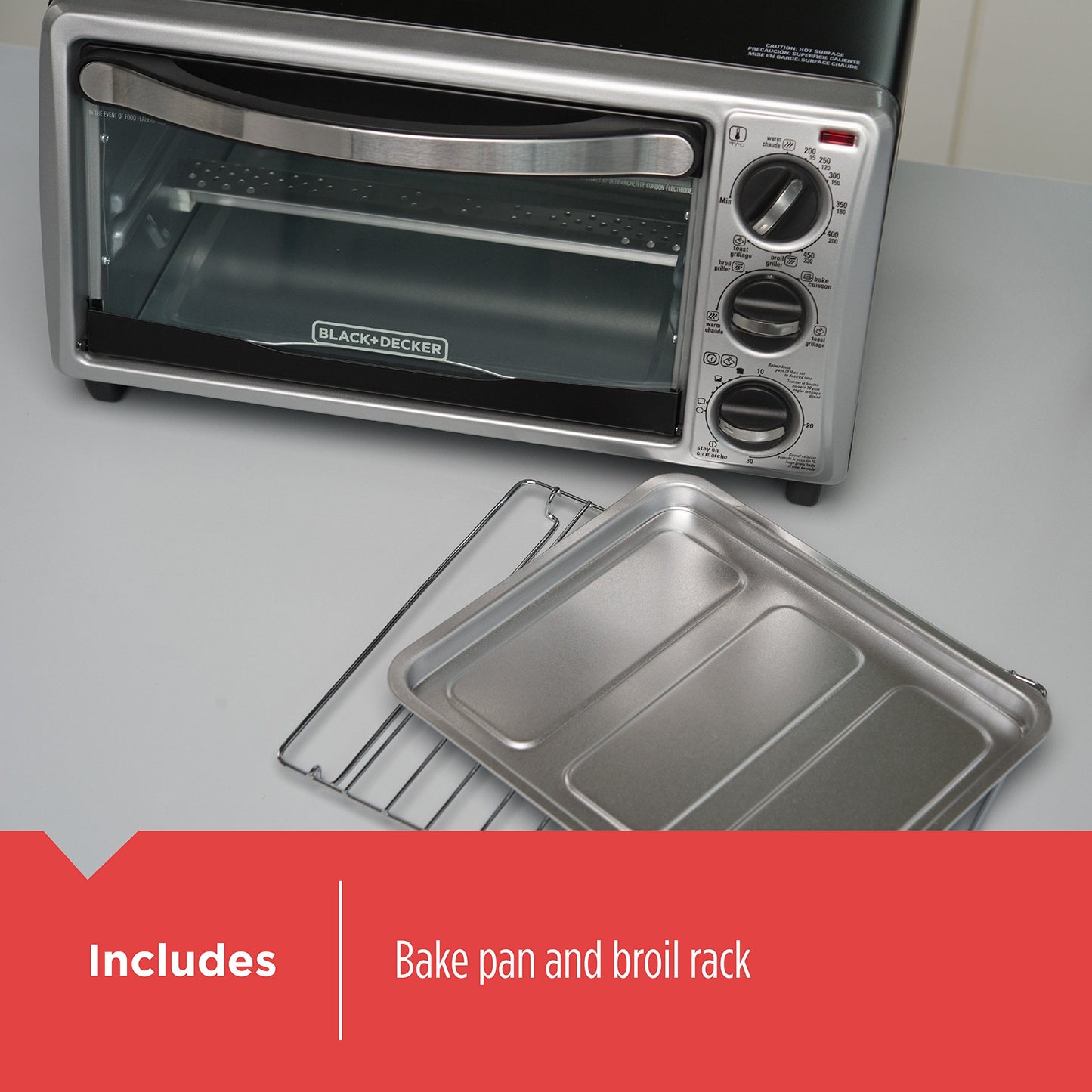 Black and Decker TO1313SBD 4-Slice Toaster Oven, Black