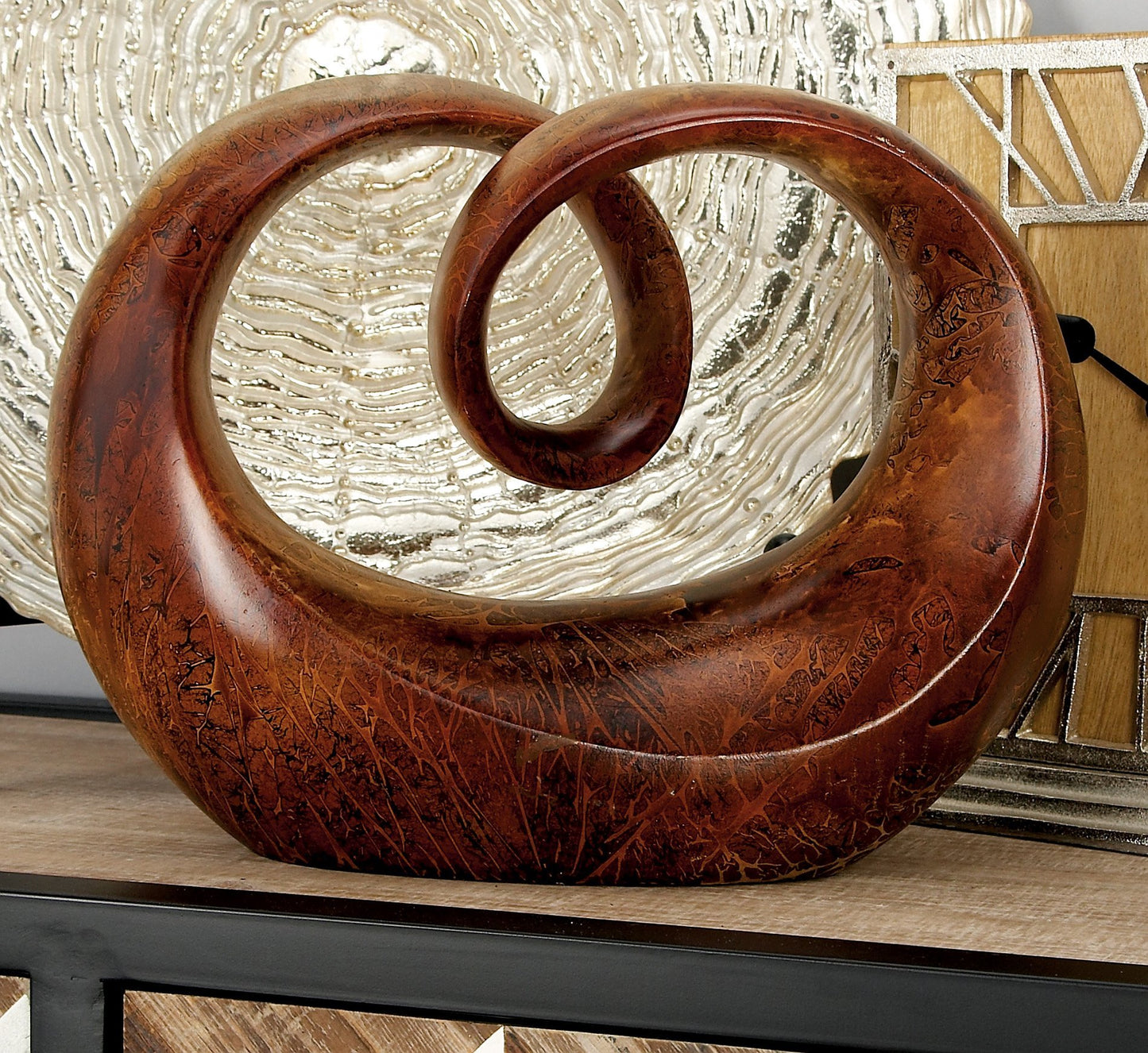 Deco 79 Poly-Stone Abstract Sculpture, 13 by 10-Inch