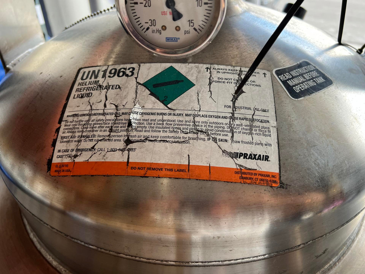 Chart Ultra Dewar 250 Helium Containment Empty Cylinder