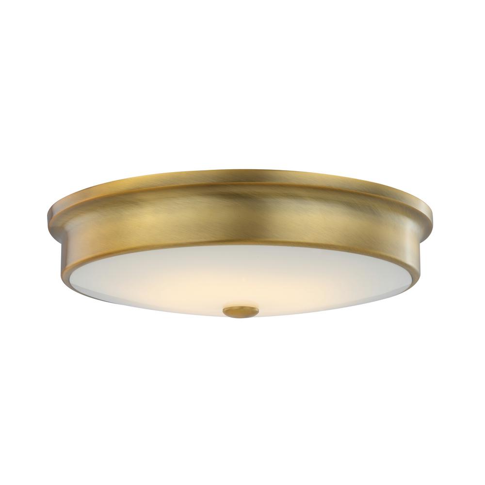 Fifth and Main Lighting Versailles 15 in. Aged Brass 25-Watt Integrated LED Fl..