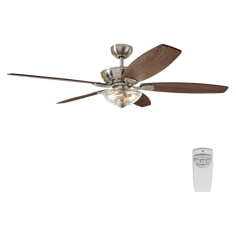 Home Decorators Collection Connor 54 in. LED Brushed Nickel Dual-Mount Ceiling..