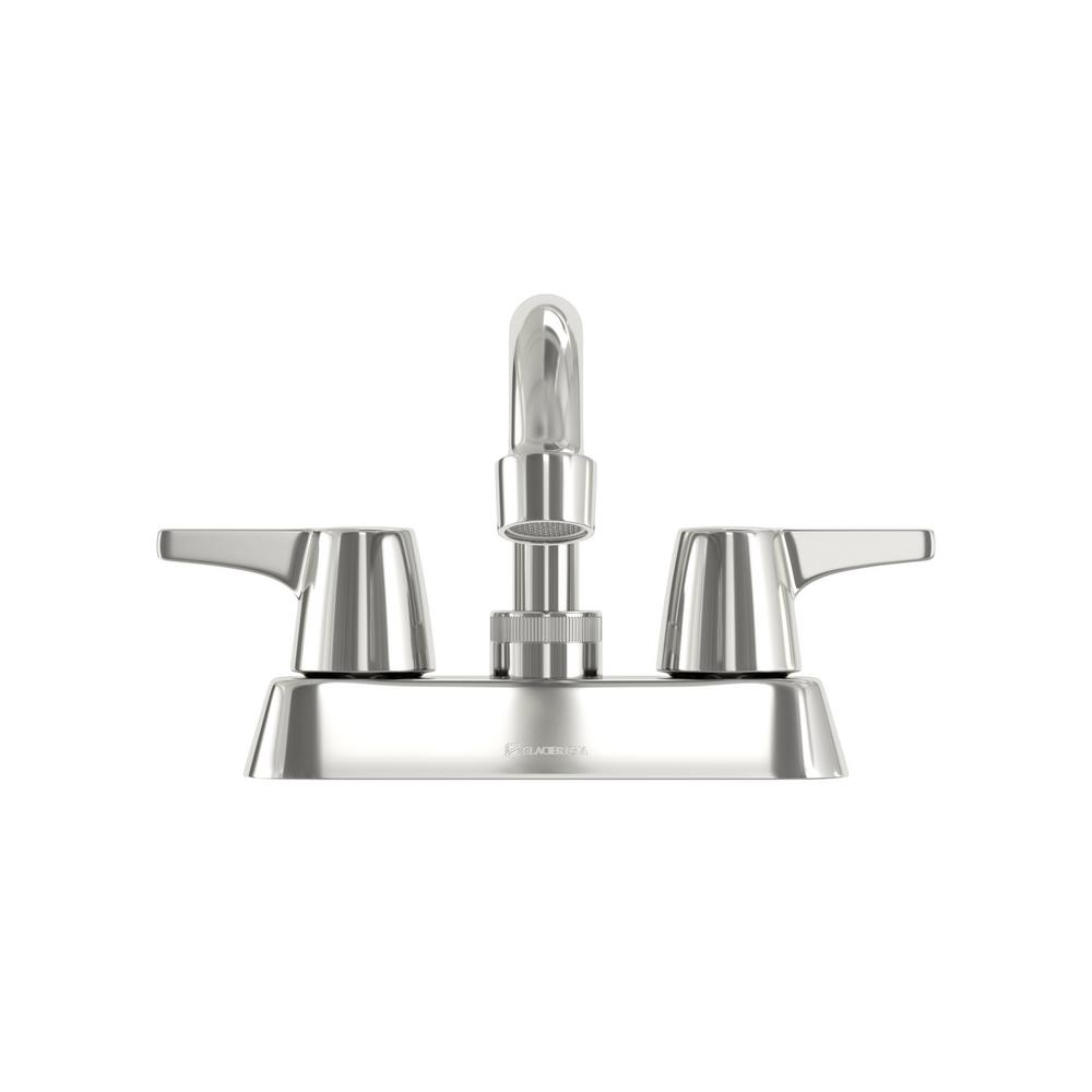 Glacier Bay Aragon 4 in. Centerset 2-Handle Laundry Faucet in Chrome (Grey)