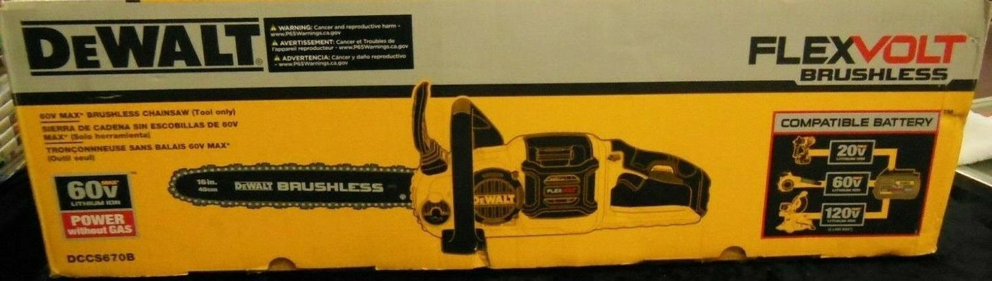 DEWALT DCCS690M1 40V 4AH Lithium Ion XR Brushless Chainsaw, 16"
