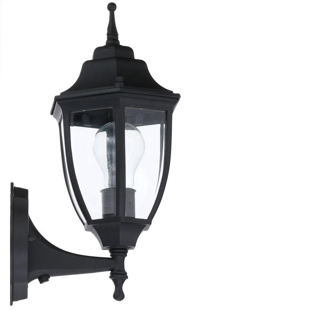 Hampton Bay Black Outdoor Wall Lantern (2-Pack) Resistant Classic Look
