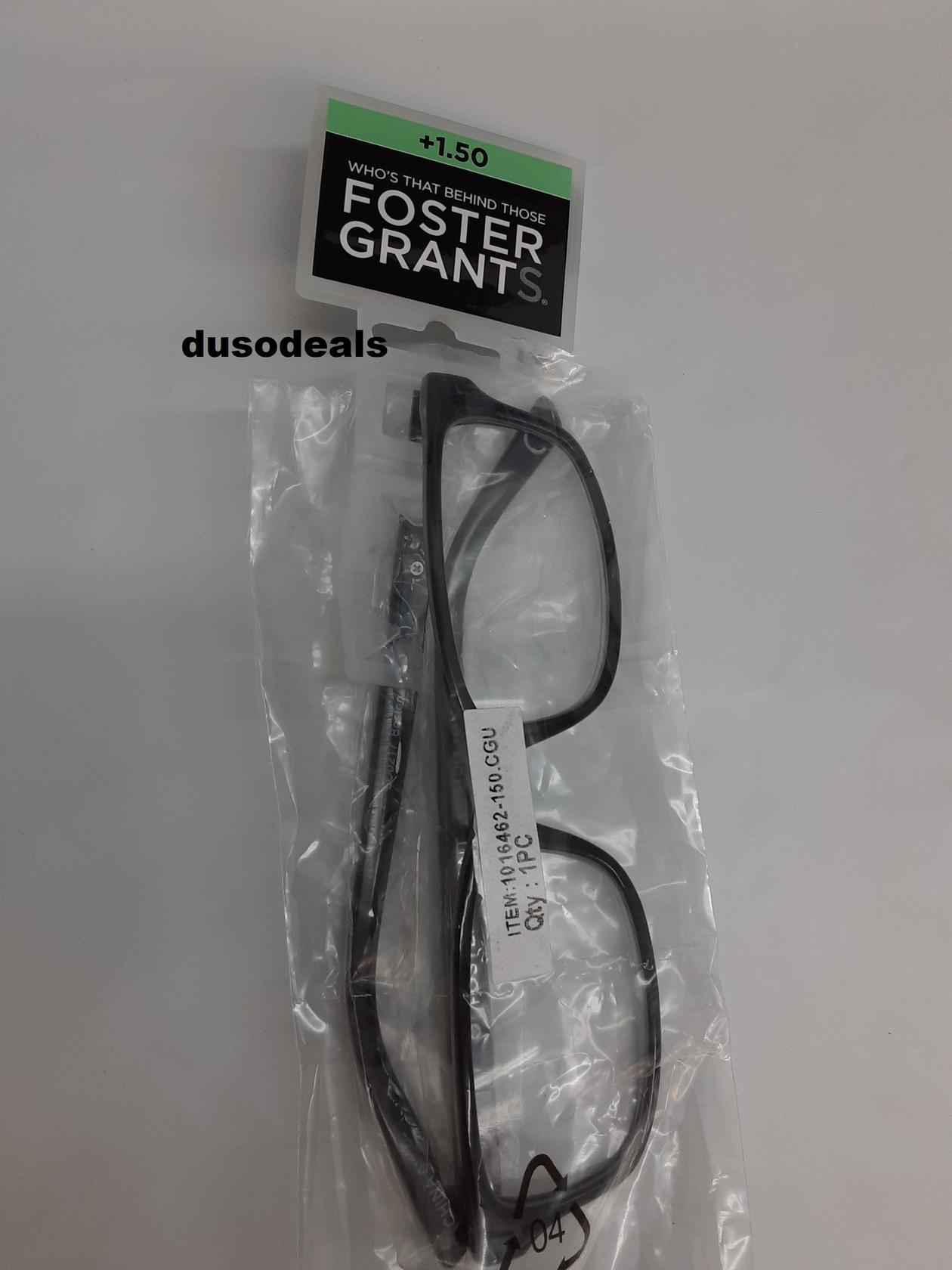 Foster Grants Unisex reading glasses; Boston; +1.50, Black