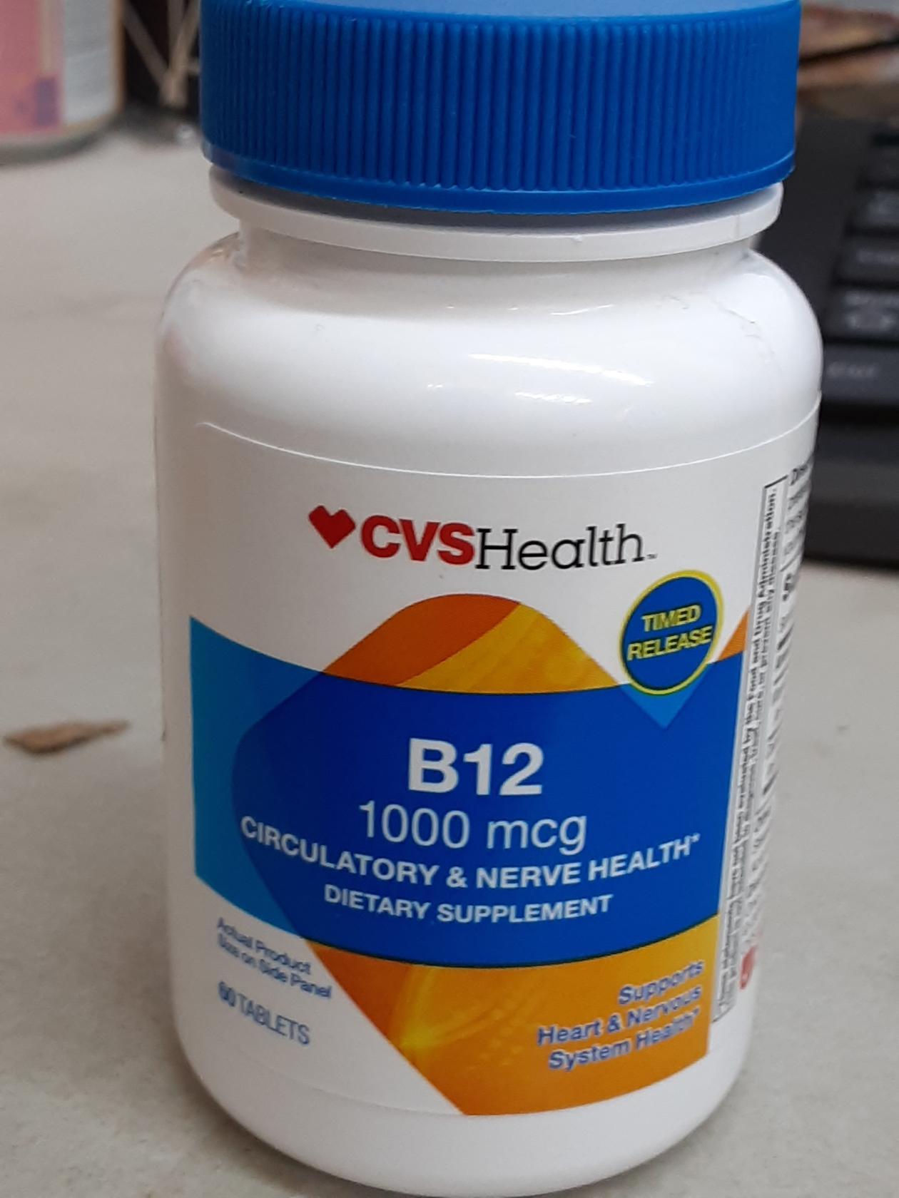 Cvs Health B12 1500 Mcg Fast Dissolve 120 Tablets Exp. 09/2020 Energy Vitamin