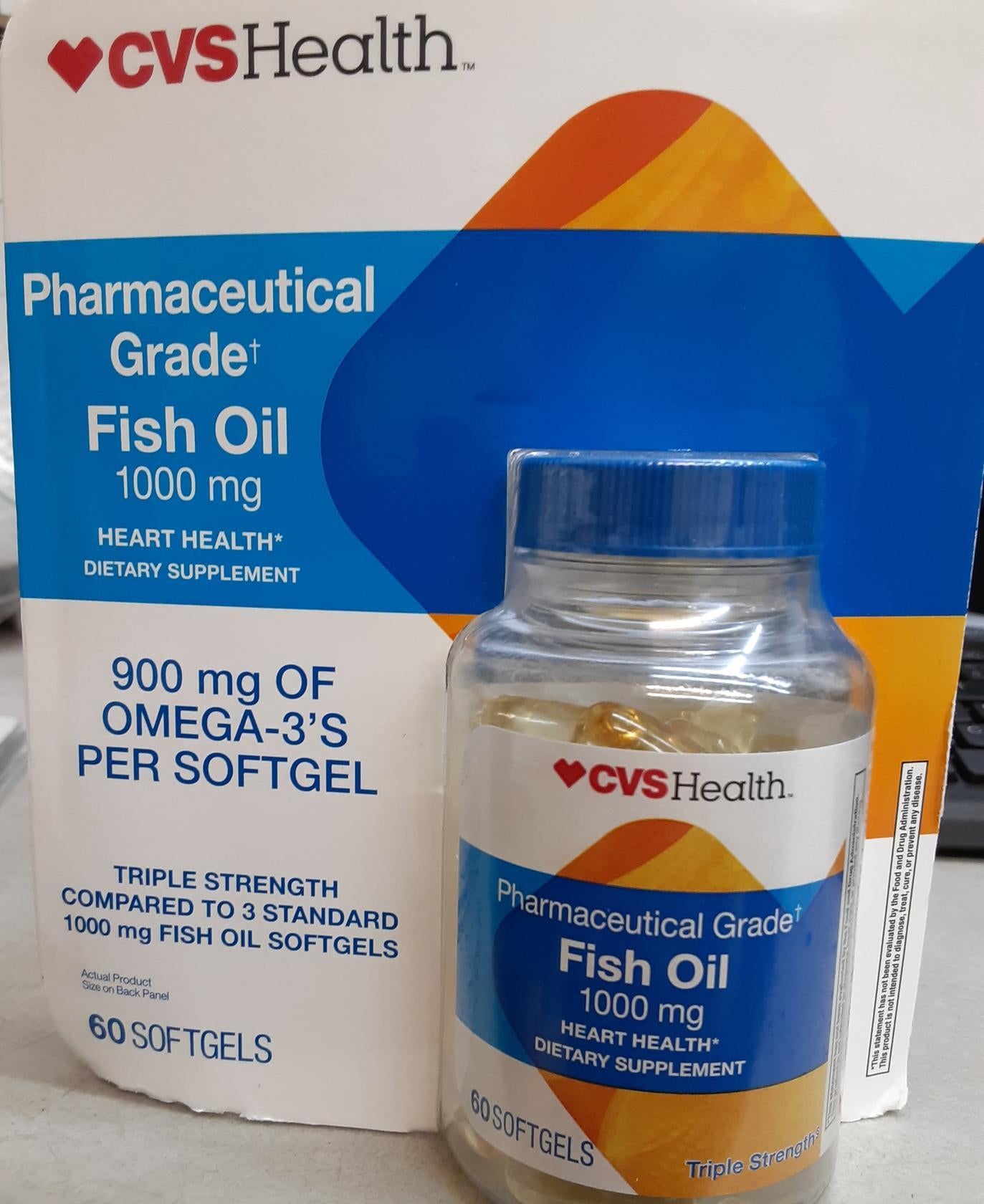 Cvs Health Pharmaceutical Grade Fish Oil Softgels 1000mg, 60ct 11/20