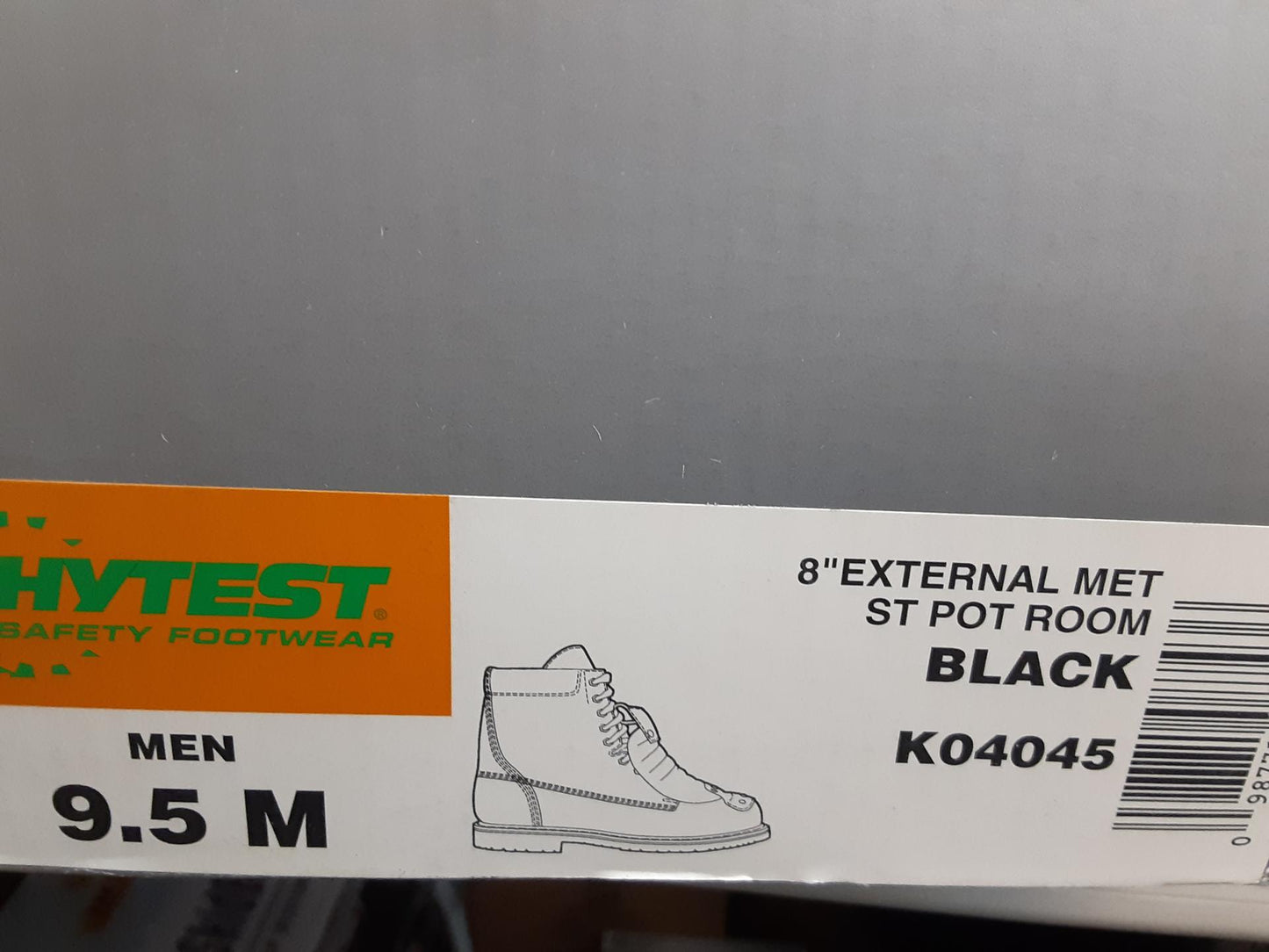 Hytest 8" External Met St Pot Room, Black, K04045, Size 9.5 Medium MENS