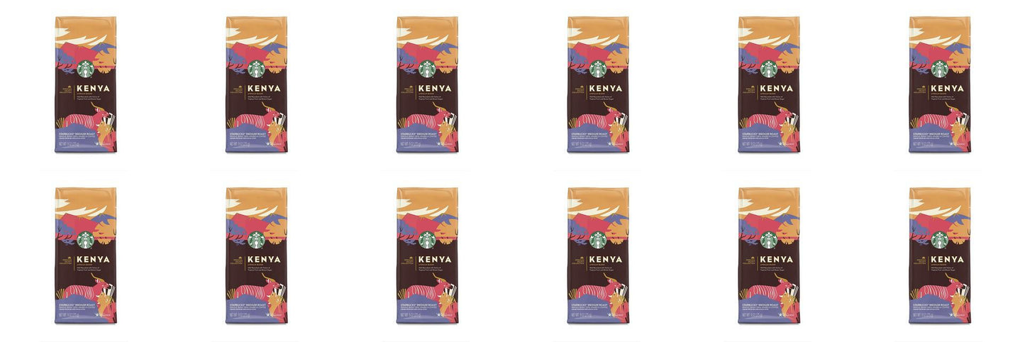 12 PACK Starbucks Kenya African Blend Coffee, Whole Bean Best Before May 2020