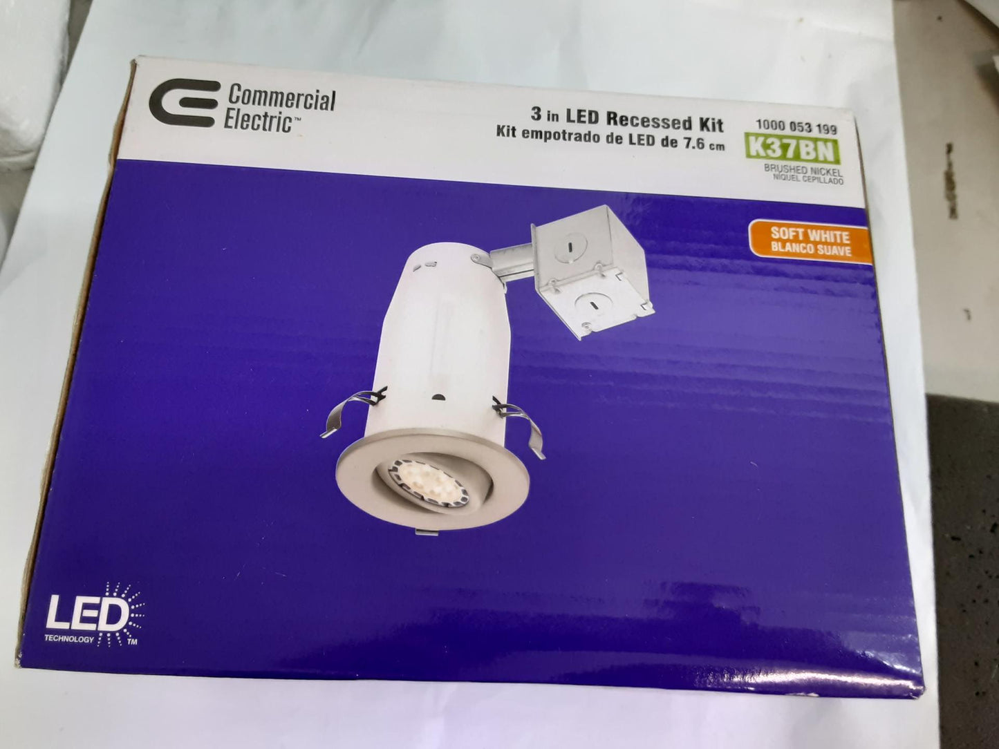 Commercial Electric LED Recessed Kit 3" - K37BN, Brushed Nickel- ONE