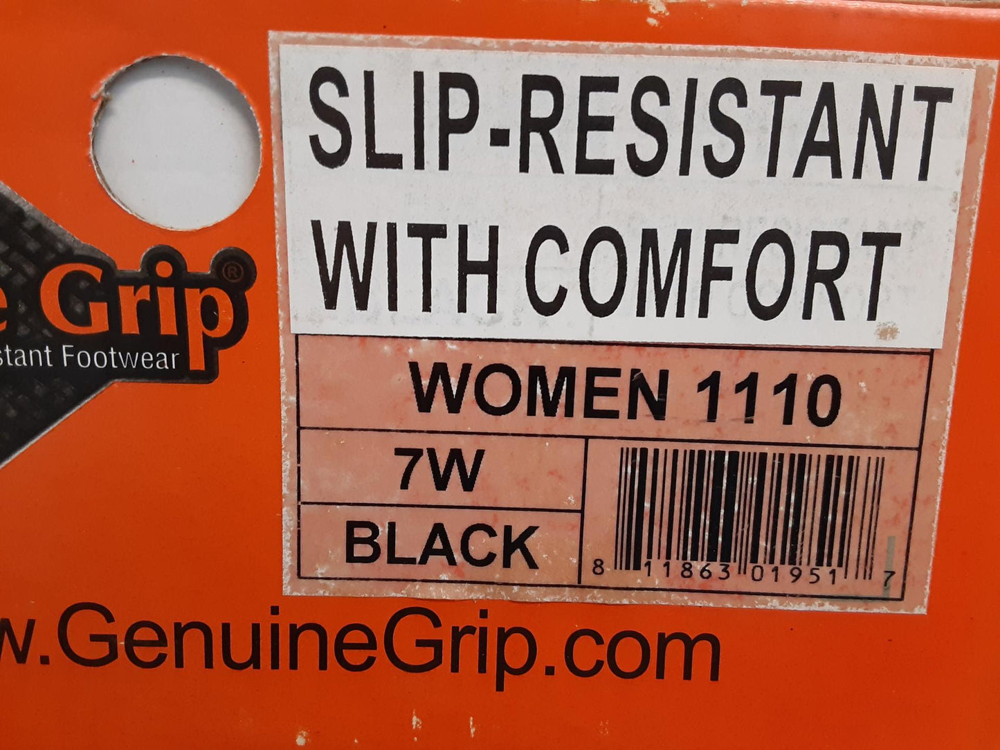 Genuine Grip Jogger, 1110, Unisex, Mens: 5/ Women: 7 Wide, Black Slip Resistant