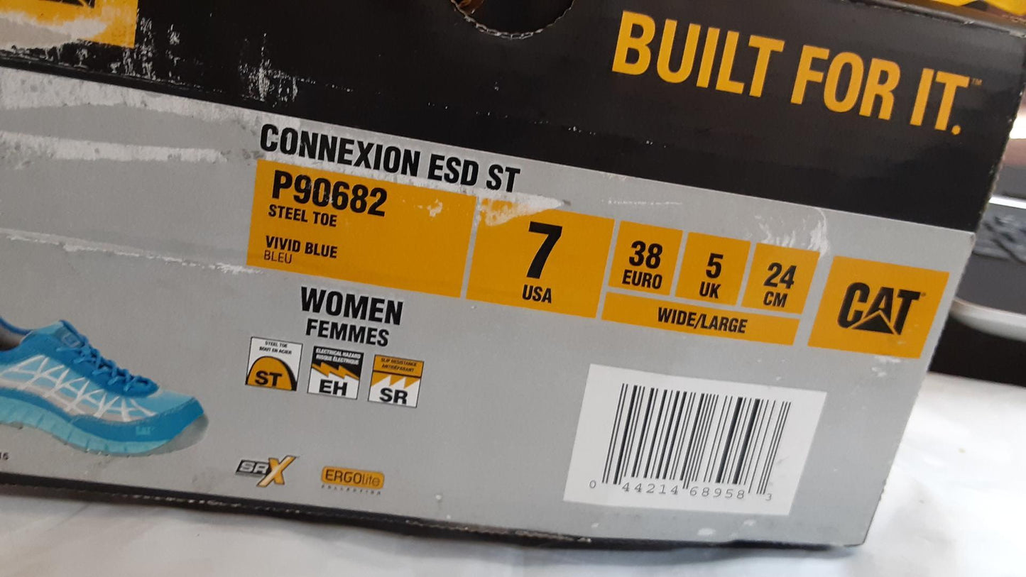 Caterpillar Footwear Connexion, ESD, Slip Resistant, Size 7 Women WIDE OPENBOX