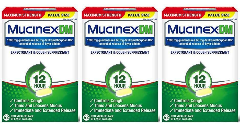 3 pack of Mucinex DM Maximum Strength 12 HourTablets 42ct each box EXP 4/2023