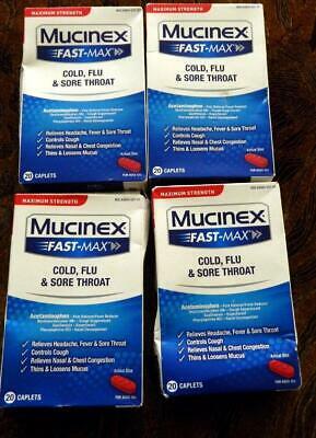 80 Mucinex FAST-MAX Cold & Flu, Sore Throat 20x4 Exp 7/23