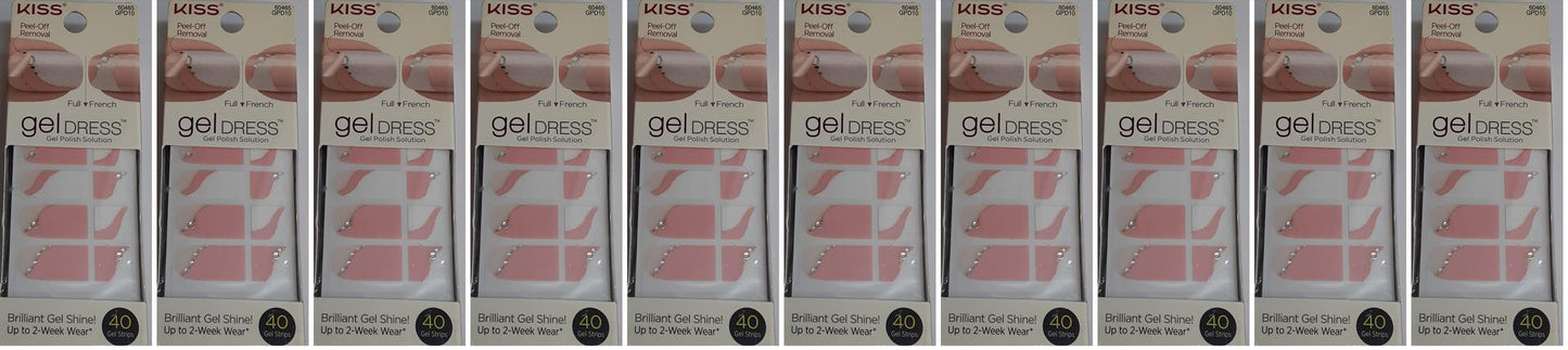 Kiss Gel Dress Full/French Strips Cold Springs 60465 (40 ct) Lot of TEN - NEW