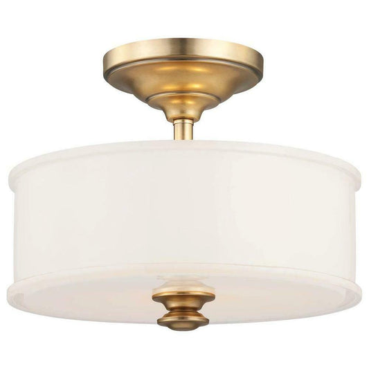 Open Box Minka-Lavery Harbour Point Liberty Gold Two-Light Semi-Flush