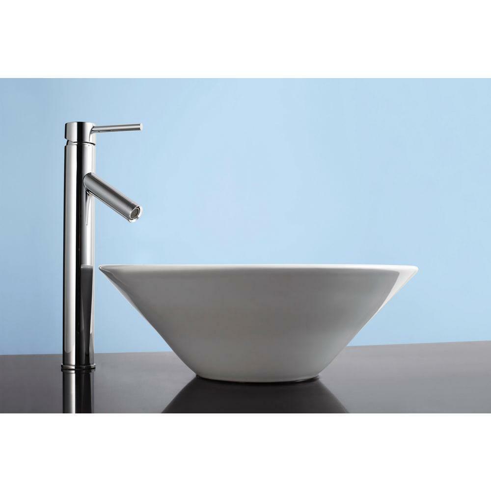 Glacier Bay Single Hole Single-Handle High-Arc Vessel Bathroom Faucet in Chrome