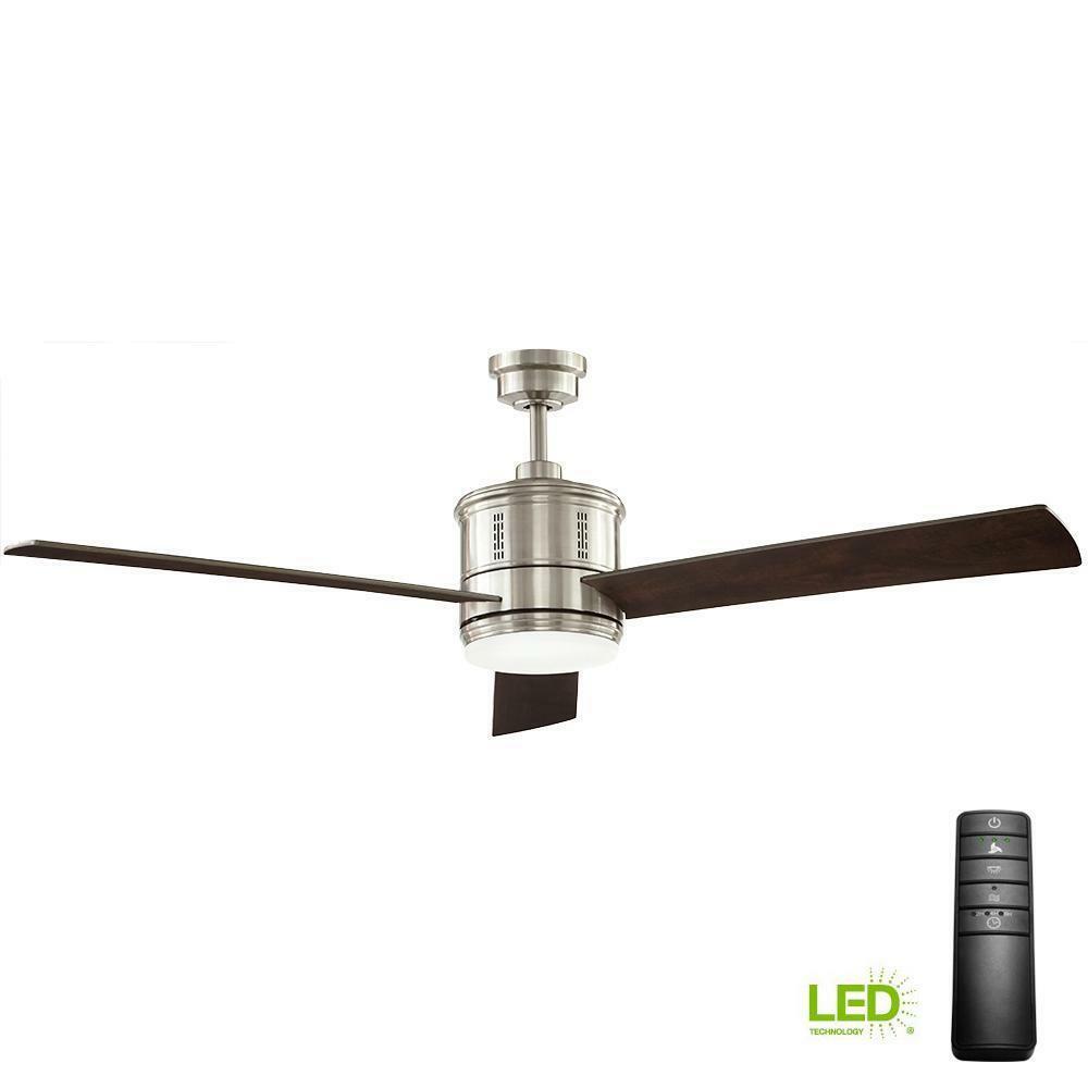 Home Decorators Collection Gamali 60 in. LED Indoor Brushed Nickel Ceiling Fan