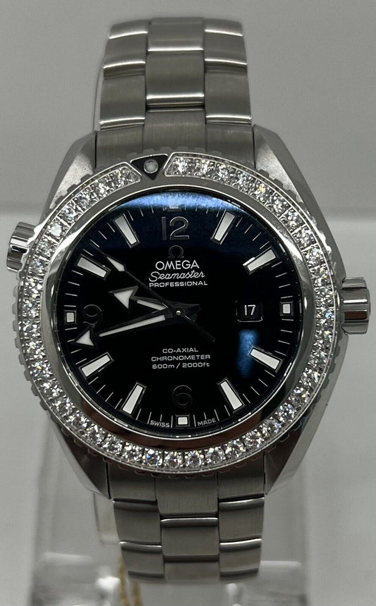 Omega Seamaster Planet Ocean 38mm Steel Diamond Ladies Watch 232.15.38.20.01.001