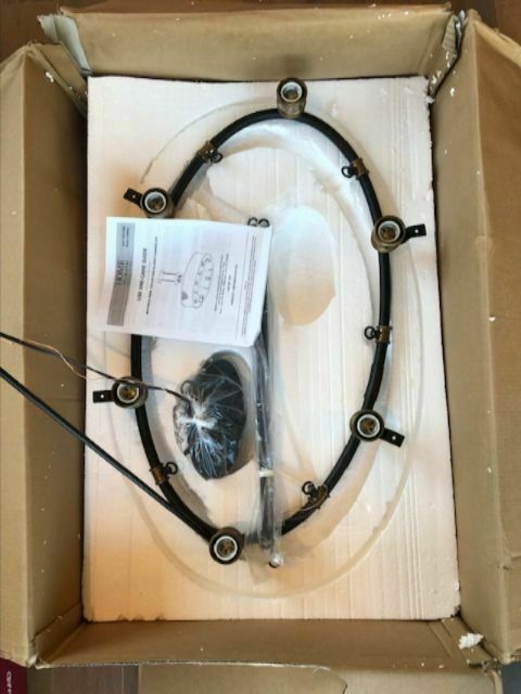 Home Decorators Mayfield Park 6-Light Forged Bronze Oval Chandelier MISSING RIM