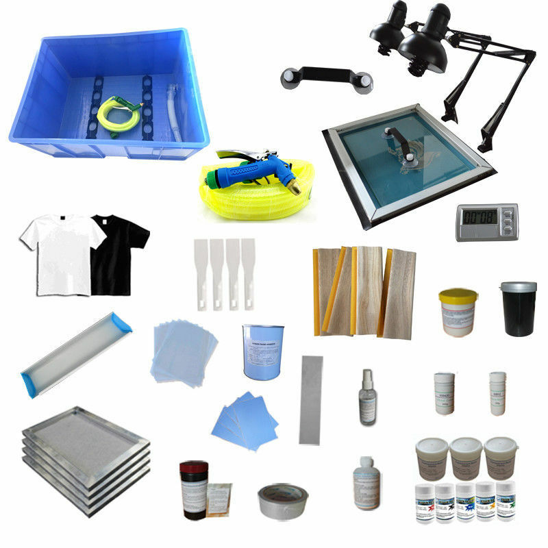 Full Set 4 Color Silk Screen Printing Press Materials Kit Screen Printing Supply