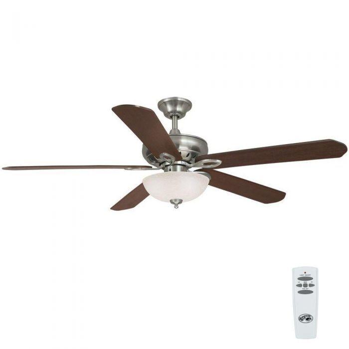 Parts Only Hampton Bay Asbury 60 in Brushed Nickel Ceiling Fan #D04 Sells AS IS