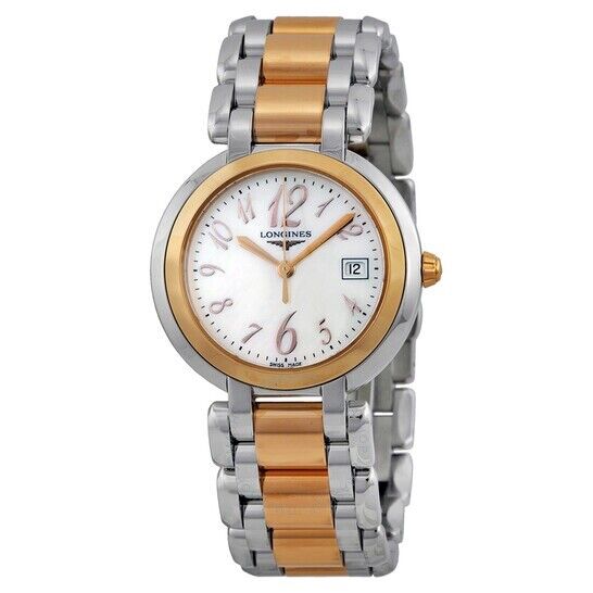 Longines Prima Luna Mother of Pearl Dial Steel Rose Gold Ladies Watch L81125836