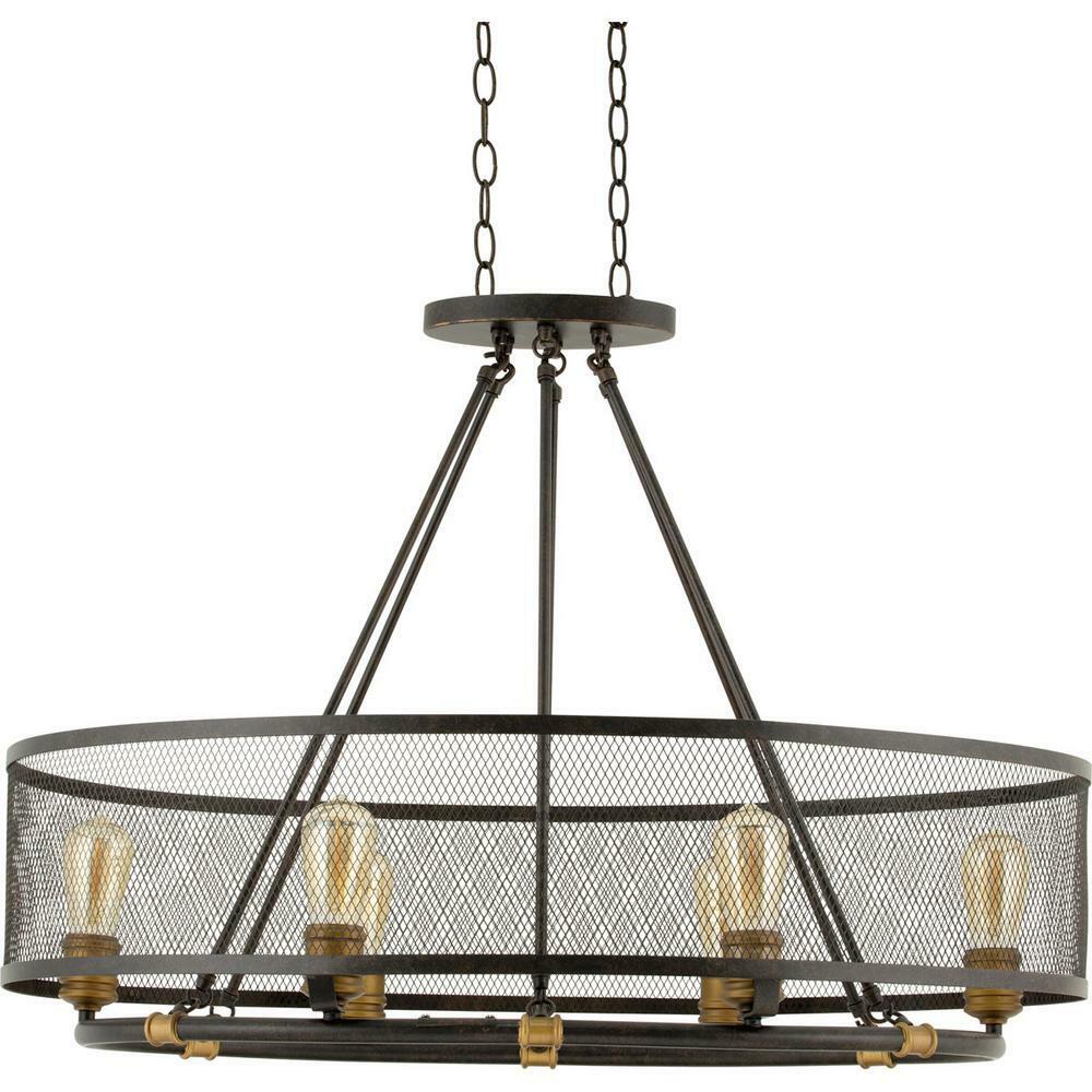 Home Decorators Mayfield Park 6-Light Forged Bronze Oval Chandelier MISSING RIM