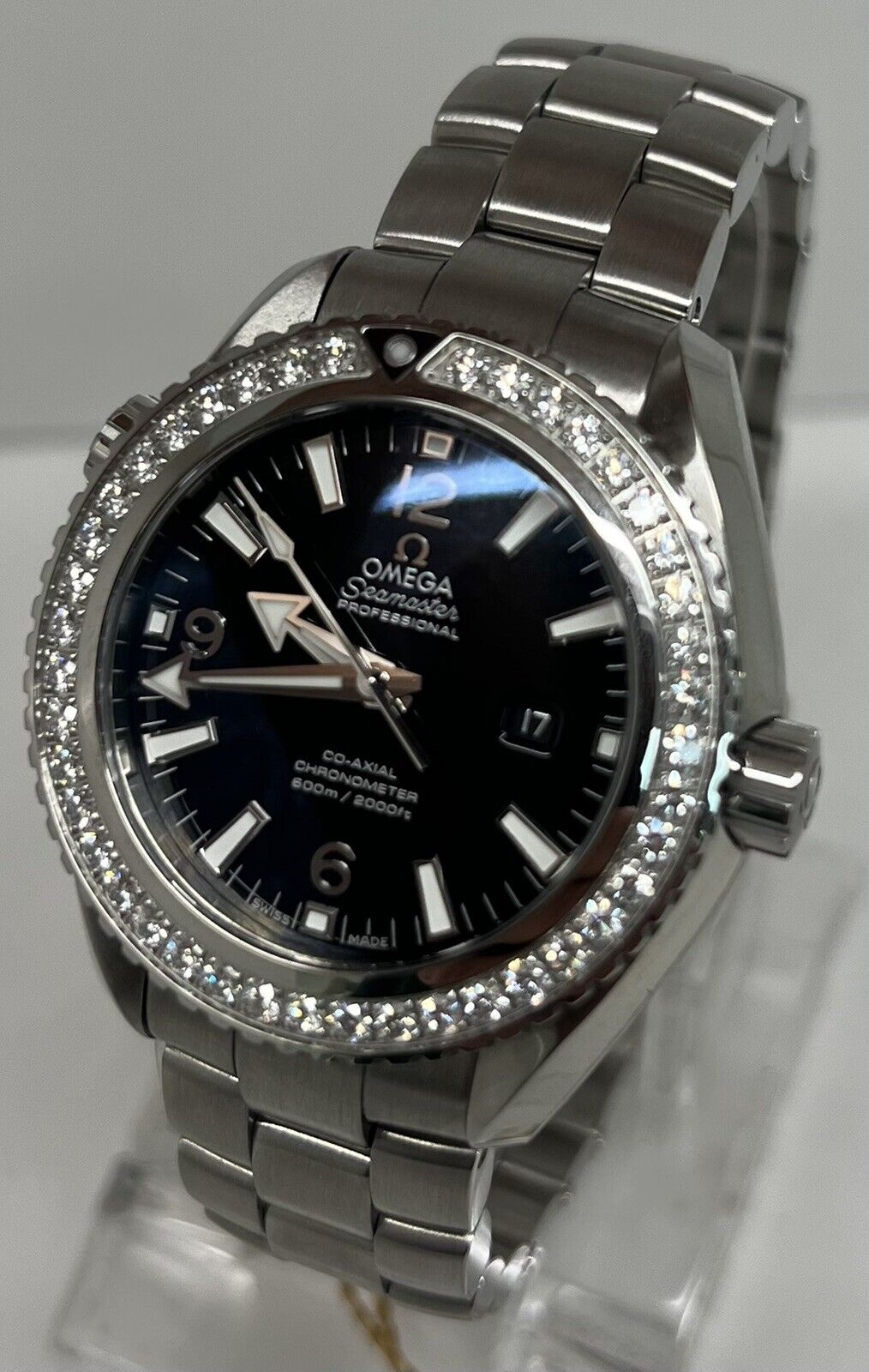 Omega Seamaster Planet Ocean 38mm Steel Diamond Ladies Watch 232.15.38.20.01.001