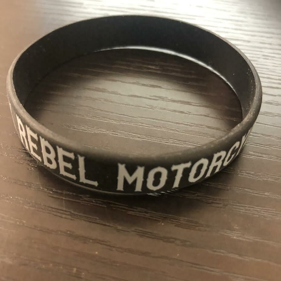 NEW Lot Of 20 Rubber Hand Bands  Bracelets "BLACK REBEL MOTOCYCLE CLUB"