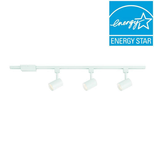 Hampton Bay WH 3-Light White Integrated LED Track Lighting Cylinder Kit