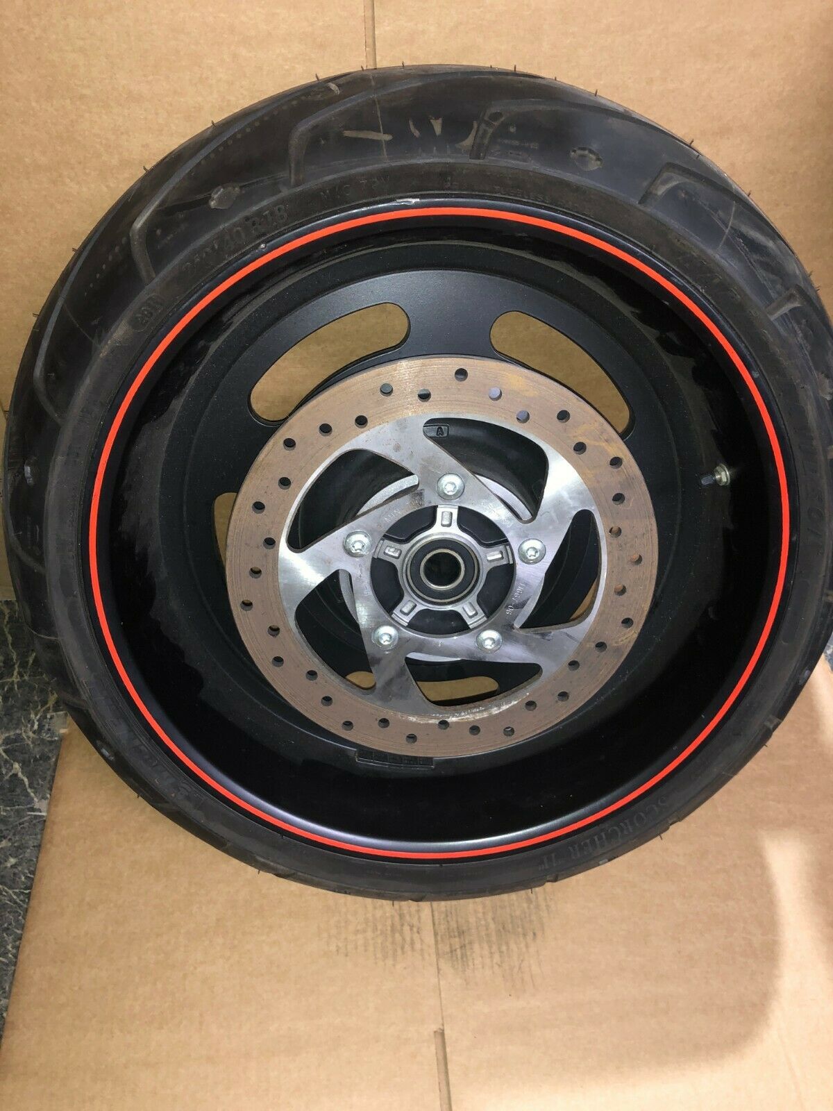 Harley Davidson VROD REAR Wheel Black Rim and tire Never Used Please Read !!!